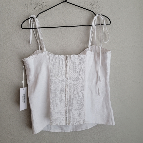 Reformation Holcomb Linen Top in White size 12 NWT - Picture 9 of 9